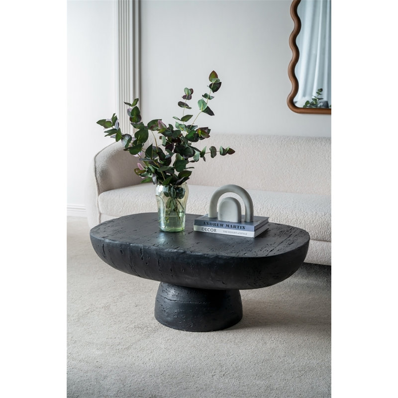 Table basse ovale noire 36 x 24 x 15 po, Noir