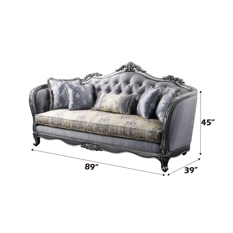Canapé à accoudoirs évasés de 89 po Chasteen, H 45 po x l 89 po x P 39 po, 3