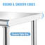 Table de préparation en acier inoxydable, 30 x 30 x 36 pouces, capacité de charge de 800 lb, table de travail en métal robuste avec tablette et pieds réglables, poste de travail commercial pour le garage de la cuisine