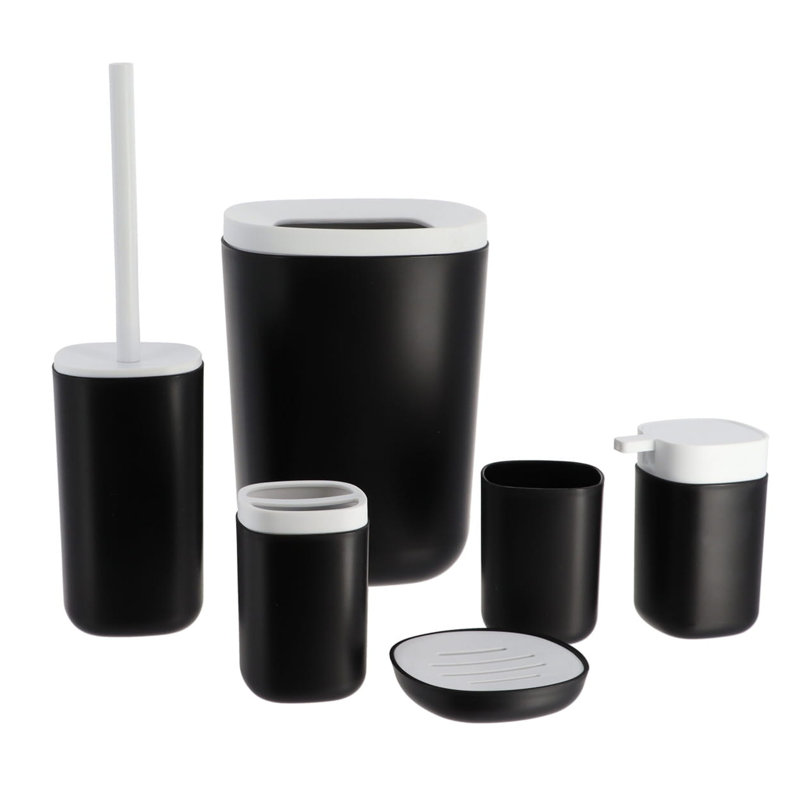 Ensemble d'accessoires de salle de bain 6 pièces Clint, Noir