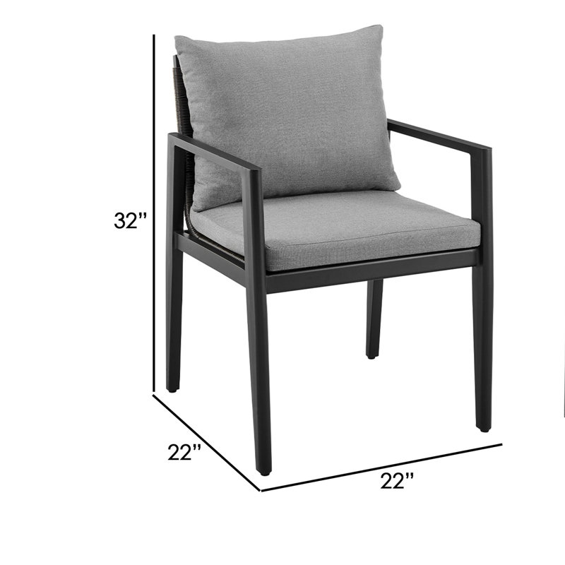 Chaise de patio avec coussin Gerri