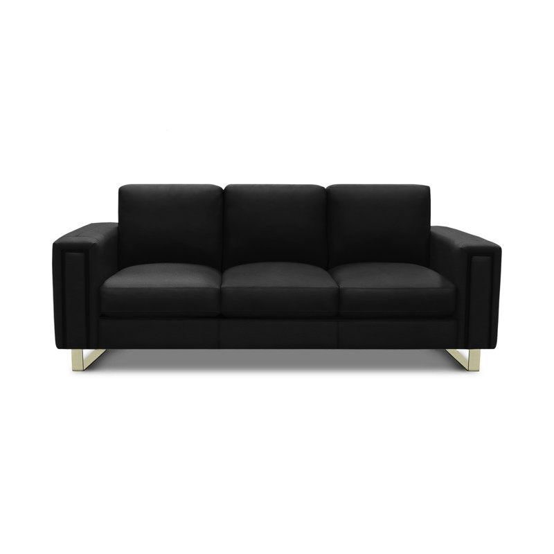 Tribeca Leather Sofa, Onyx (Dreamer), Stainless Steel