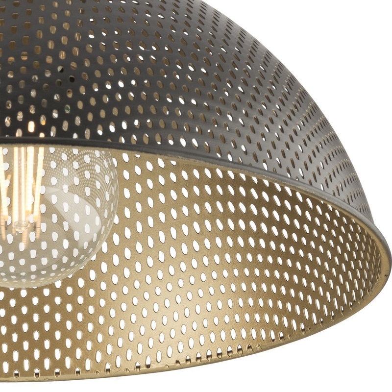 Avec 12.375 in. 1-Light Champagne Bronze Luxe Flush Mount Light