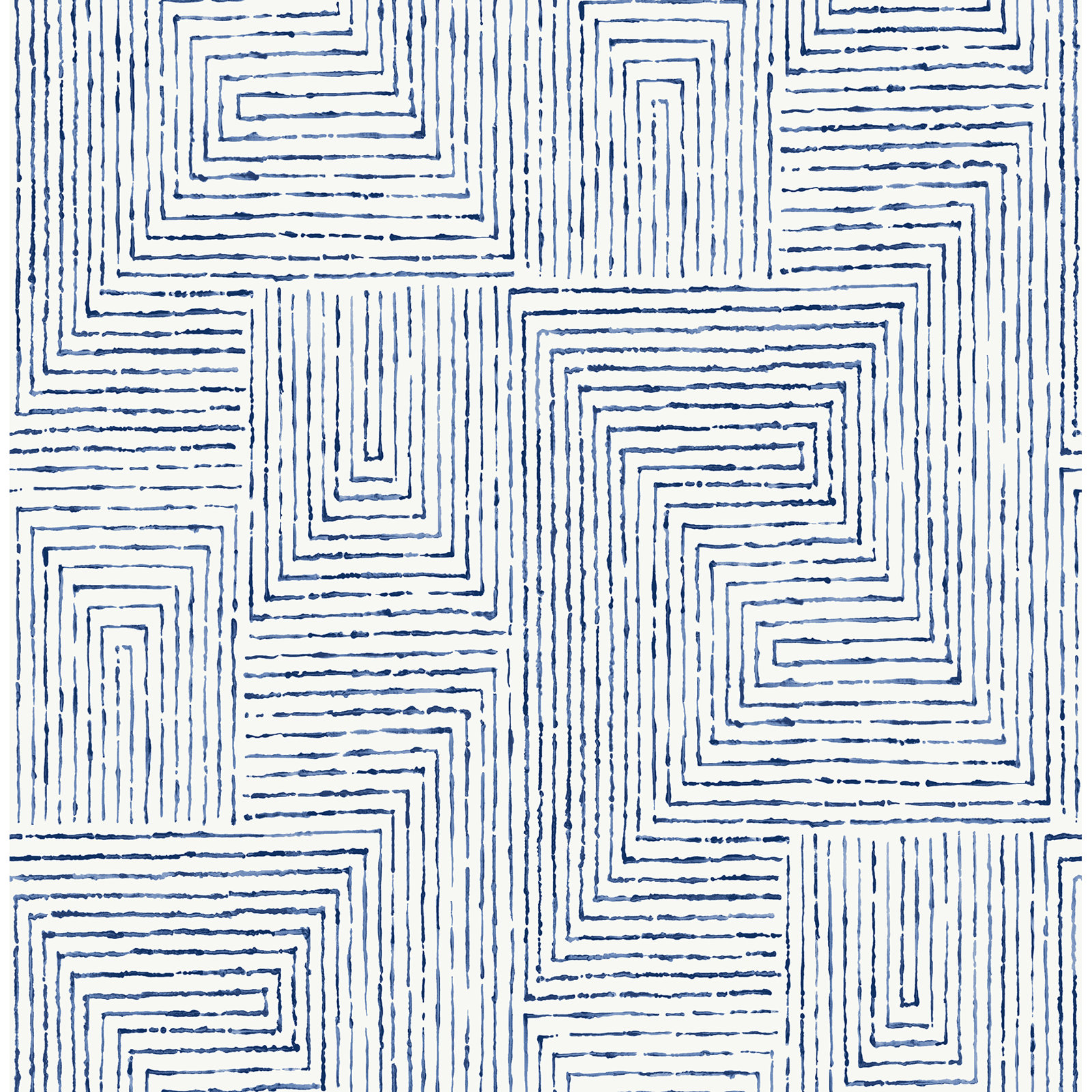Ink Peel & Stick Geometric Roll, Blue