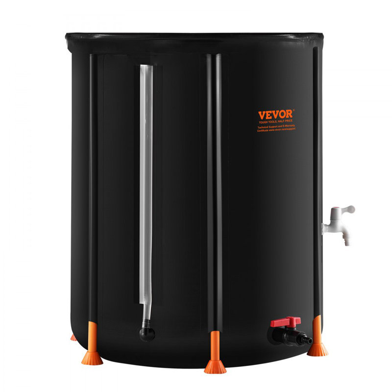 Collapsible Rain Barrel 53 Gal Rain Catcher with Spigots and Overflow Kit