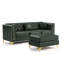 Canapé modulaire en similicuir Chesterfield avec capitonnage et détails métalliques