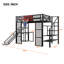 Lit mezzanine en métal avec bureau intégré-445701616