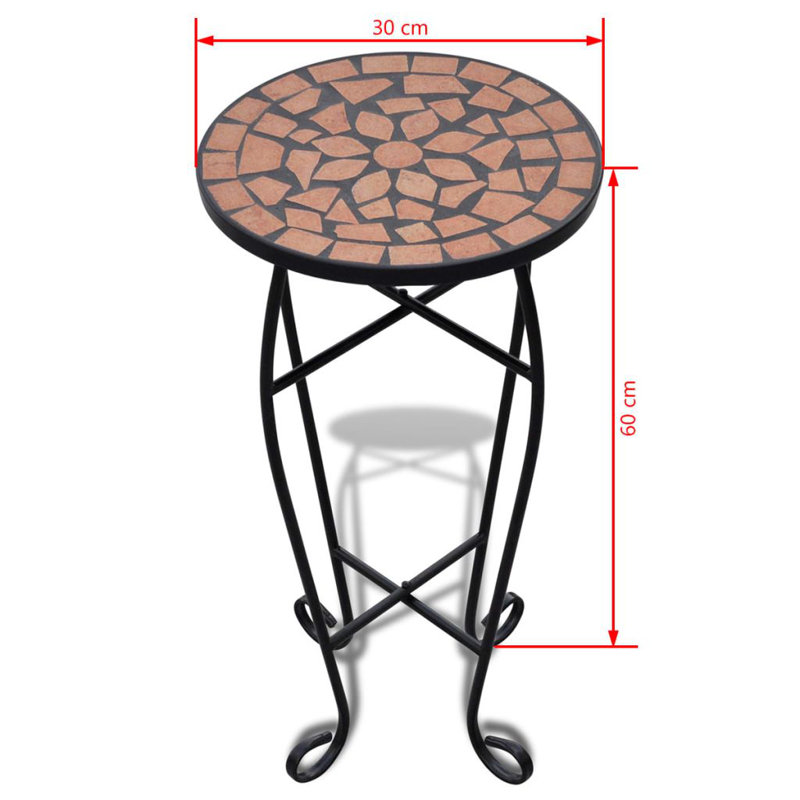 Side Table, Terracotta/Black