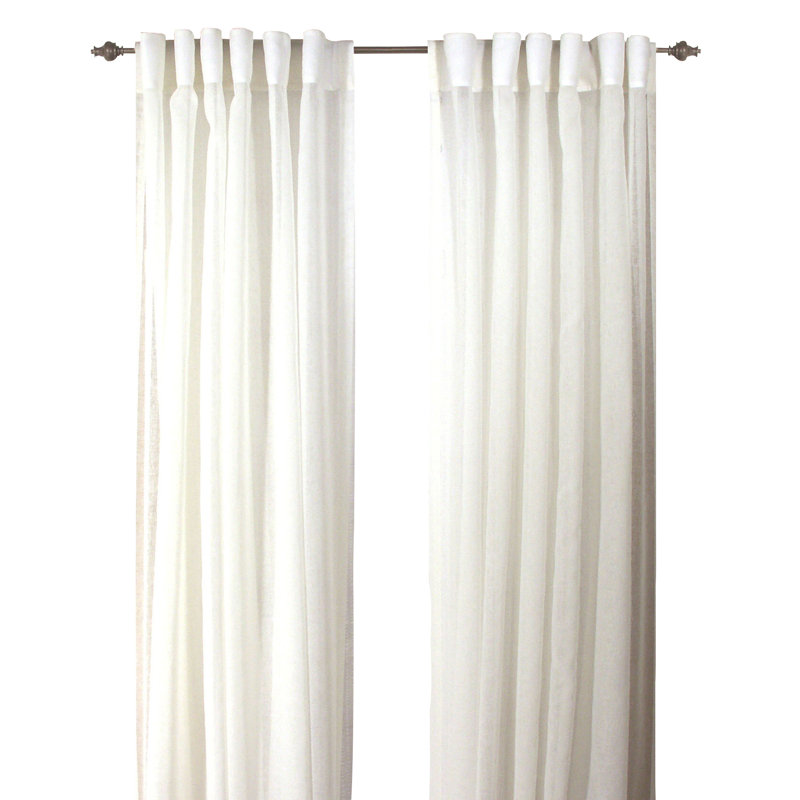 Paire de rideaux semi-transparents Aonan, Ivoire, l 52" x L 84"