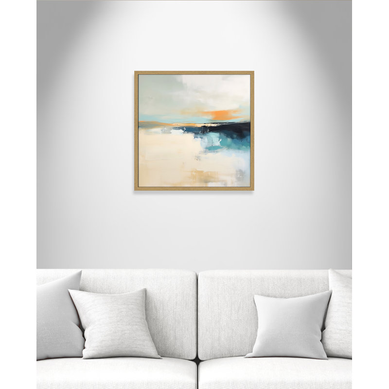Impression «Seashore Abstraction II» par Irena Orlov, Grain de bois naturel, L 23,5 po x H 23,5 po, Impression encadrée