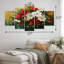 Été, couronne dorée de poinsettias II - Art mural - ensemble de décorations en diamant