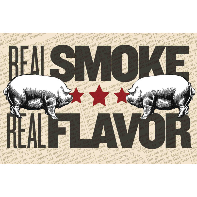 Real Smoke, Real Flavor - Wrapped Canvas Print, 30cm H x 45cm W x 3.81cm D