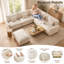 Canapé modulaire de 100 po avec repose-pieds mobile, canapé-lit en U rembourré confortable avec coussins décoratifs, housse amovible, canapé 6 places moderne-132938637-134013188