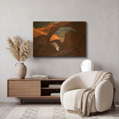 «Explore the Night» par Darren, art mural en métal doré blanc, 36 po x 24 po