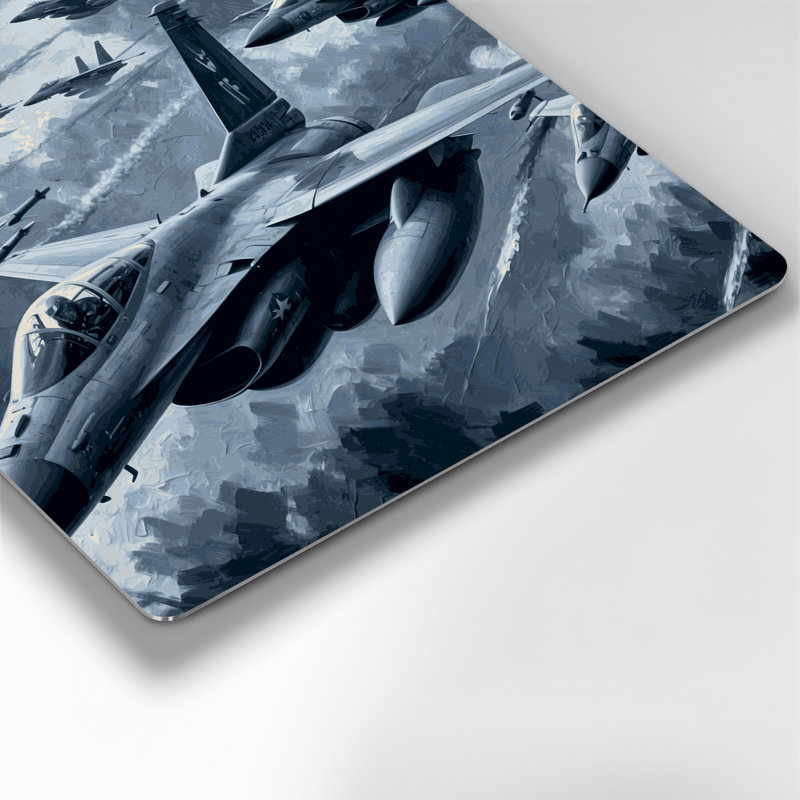 Transport, jets et bombardiers, art mural en métal bleu, H 12 po x l 12 po