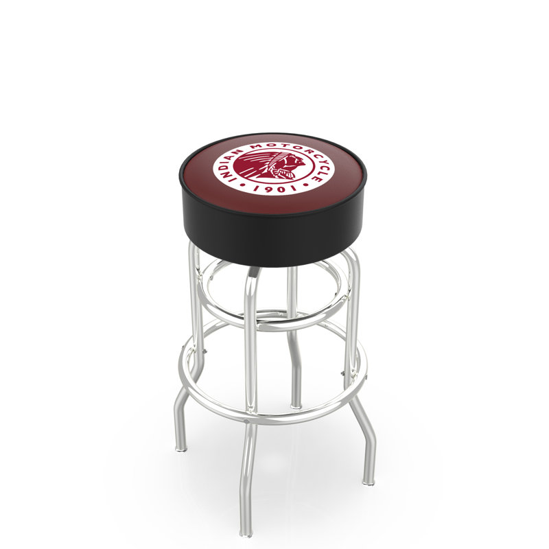 Indian Motorcycle Swivel Counter & Bar Stool, Bar Stool (30" Seat Height), Silver
