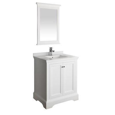 Windsor 30"" Free-Standing Single Sink Bathroom Vanity Set with Mirror (Faucet Not Included) -  Fresca, FVN2430WHM