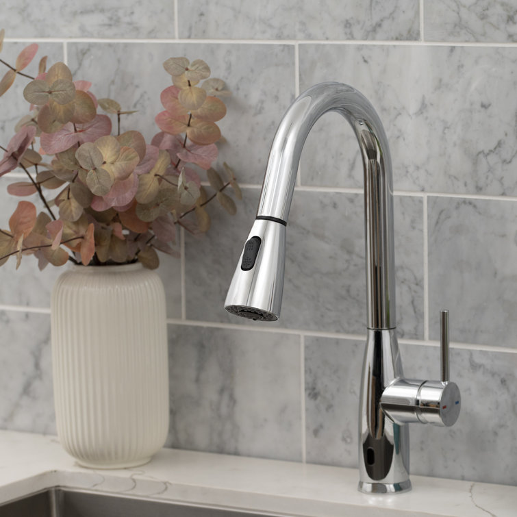 FlowCurve 1.5 in Centerset Touch Free Sensor Kitchen Faucet without Deckplate in Polished Chrome