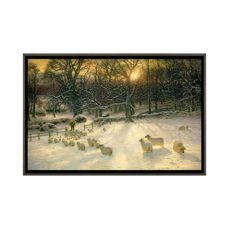 «The Shortening Winter's Day Is Near A Close On Canvas» par Joseph Farquharson, H 40 po x l 60 po x P 1,5 po