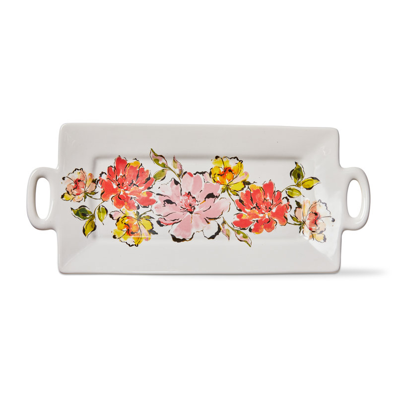 In Bloom Rectangular Platter White Earthenware Everyday