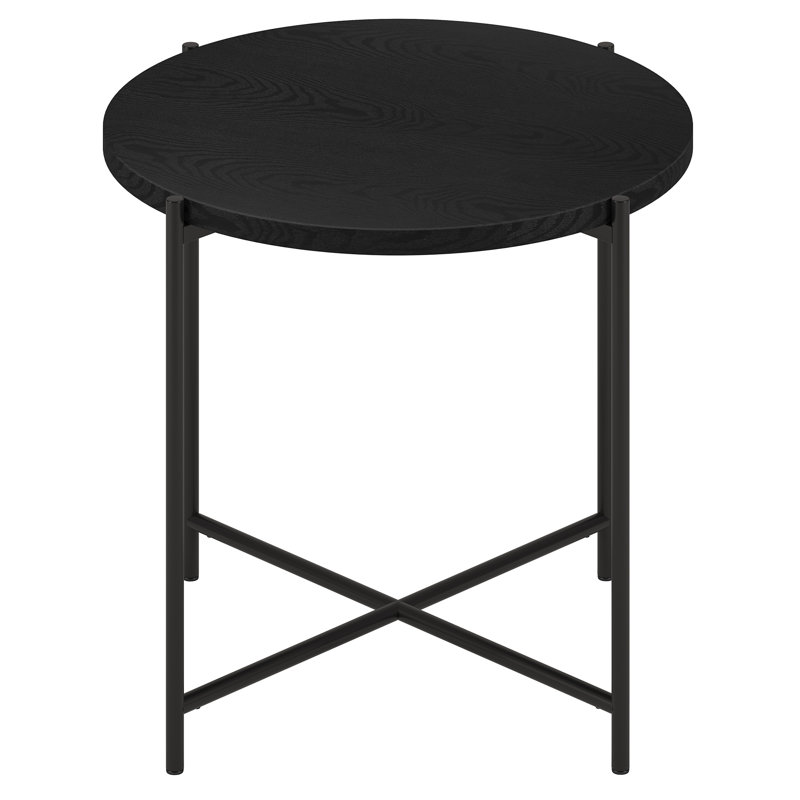 Tamu Faux Marble End Table, Blackened Bronze/Black Grain
