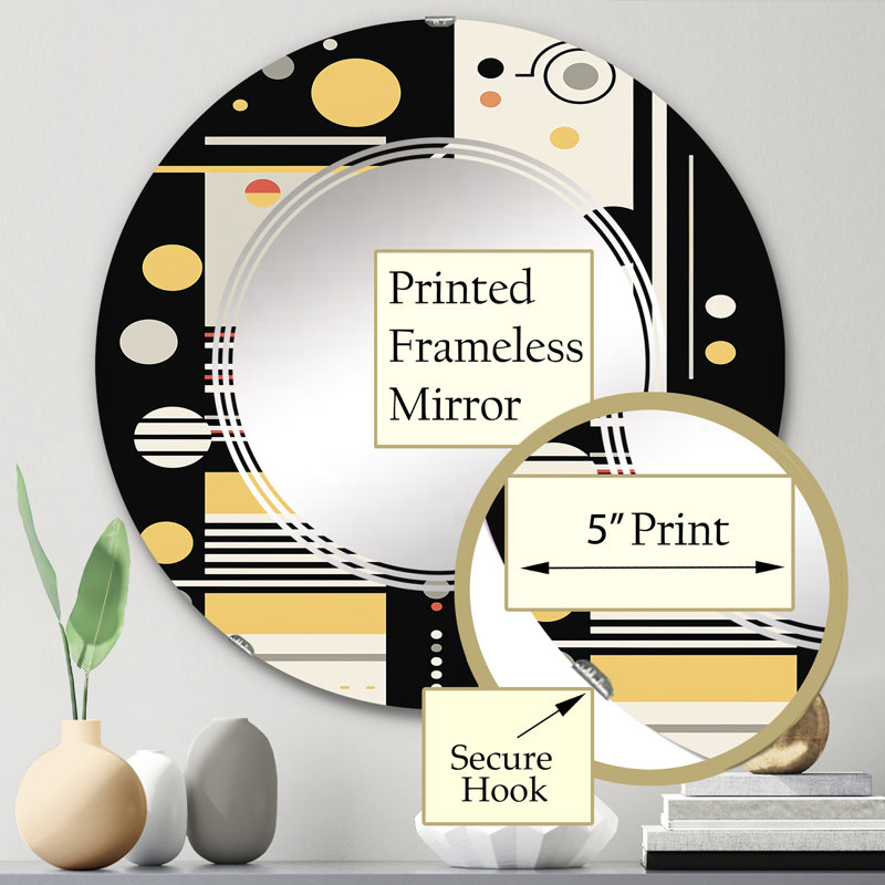 Greymont - Miroir mural moderne rond, 24 po x 24 po