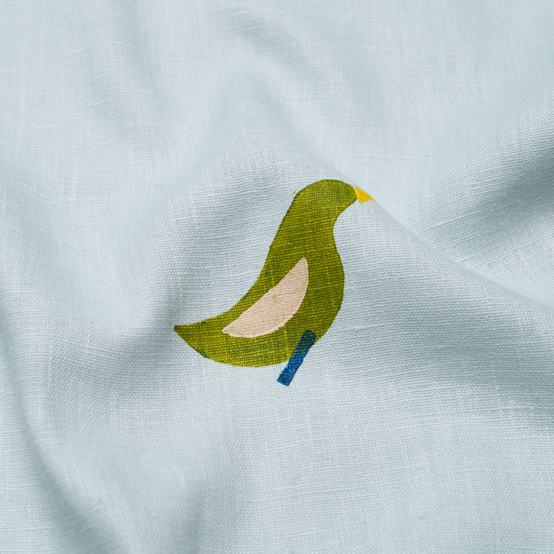 Schumacher X Caroline Z Hurley  Birds Hand Block Print Fabric