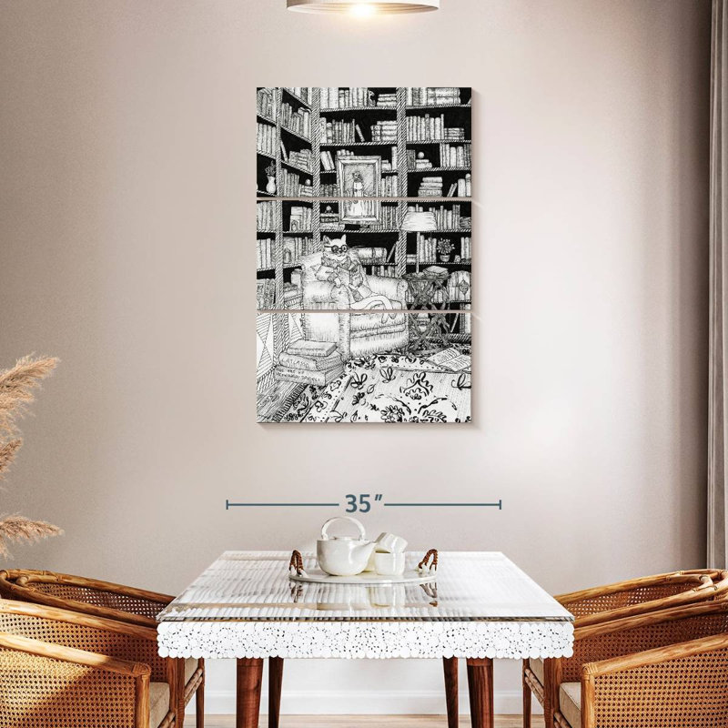 Brampt The Cat's Library, 45" H x 28" W