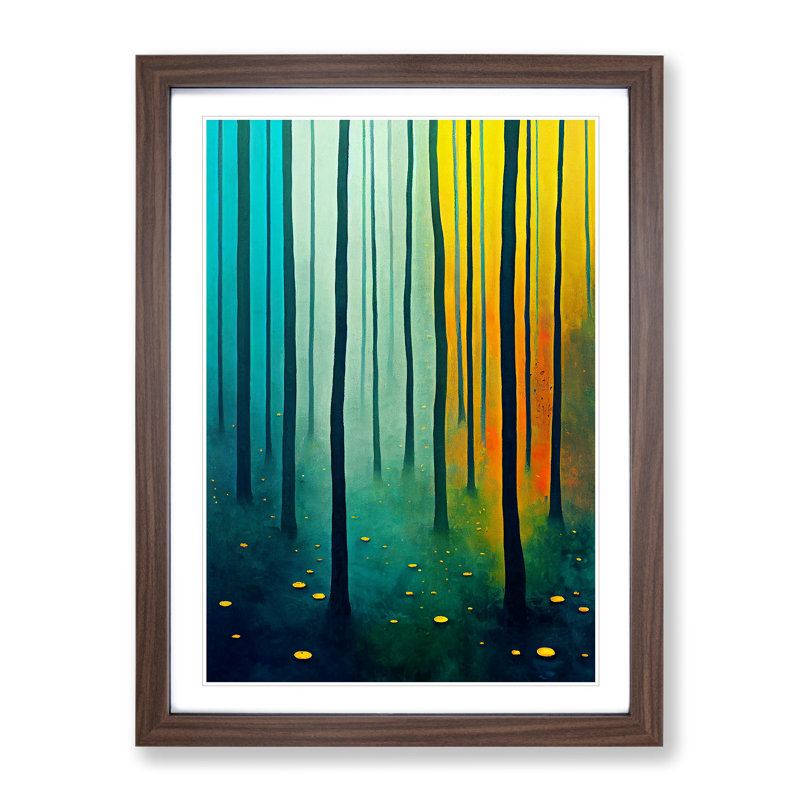 Bold Forest - Single Picture Frame Print, 64cm H x 46cm W x 2cm D, Walnut