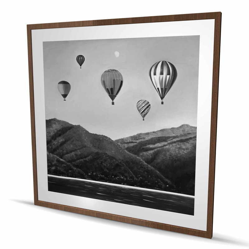 Air Balloon Landscape - Hyperrealist Man Cave Framed Print