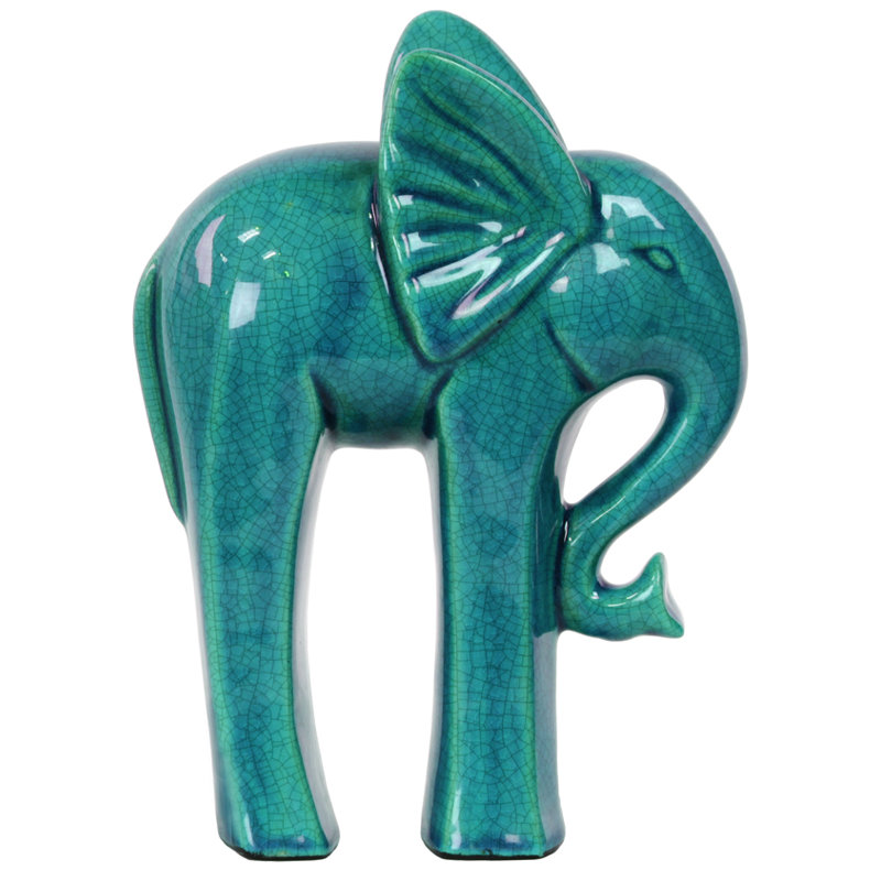 Figurine éléphant debout en céramique Towe, Turquoise