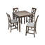 Ensemble de salle à manger 5 pièces en noyer, comprenant une table carrée et 4 chaises rembourrées, idéal pour les petits espaces. Chaises confortables et ergonomiques.