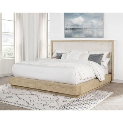 Josephs 49-inch Queen Wingback Bed Beige Oak