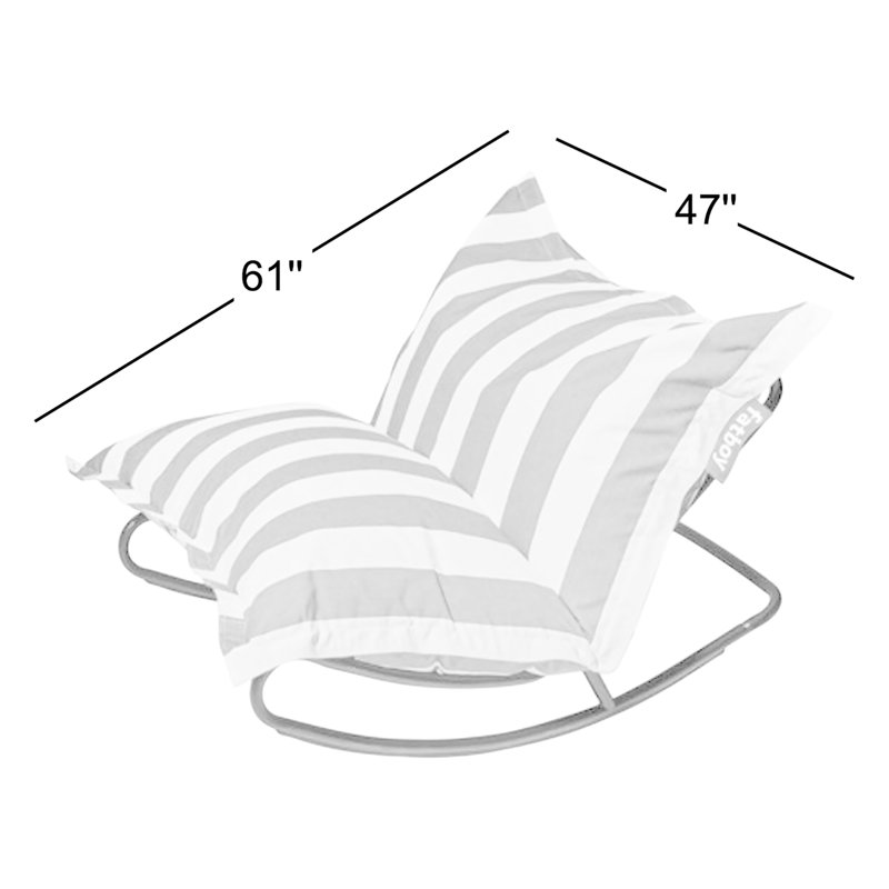 Original Slim Outdoor Bean Bag Chair + Rock 'n Roll Rocker Bundle, Ocean Blue