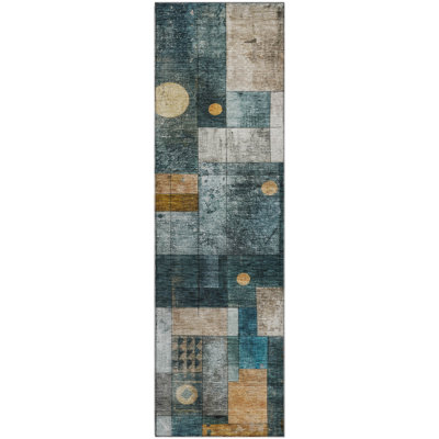Premium Machine Washable Mayfield AMF1123 Geometric Rug