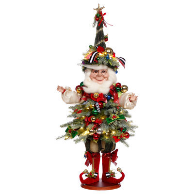 Elfe de Noël avec lumières, moyen, 27,5 po