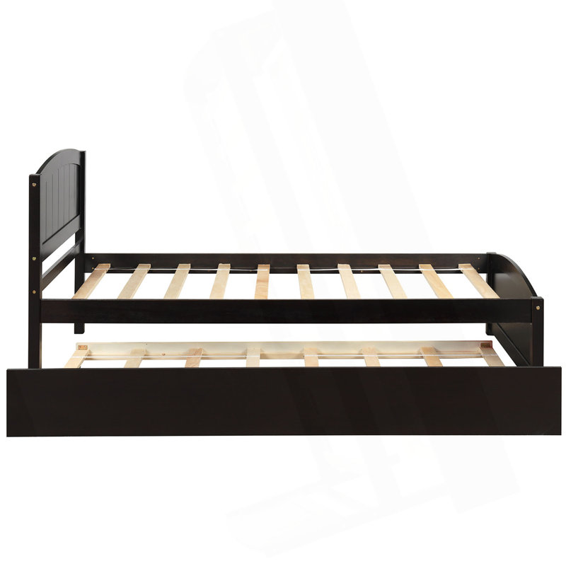 Lit plateforme simple avec lit gigogne, Espresso