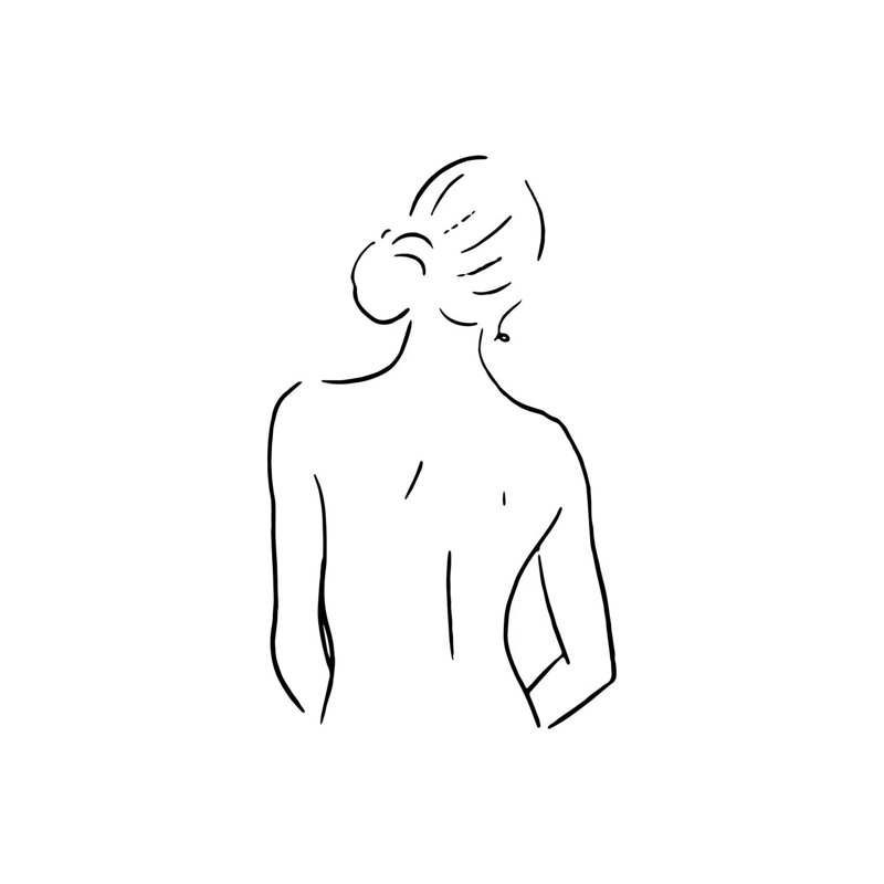 Female Body Sketch IV - Black And White - Wrapped Canvas Print, 101.6 cm H x 66.04 cm W