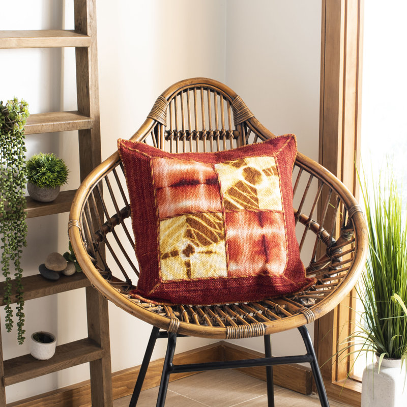 Dip Dye Patch Throw Pillow, Chili Pepper, 20" x 20"