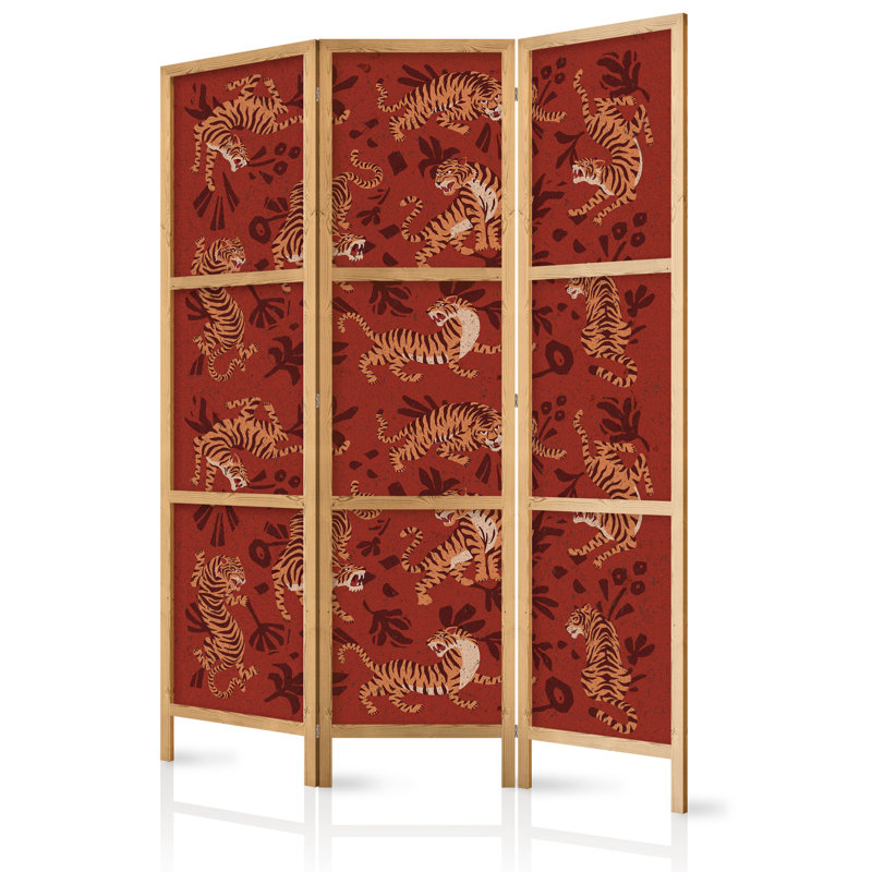 171cm H Solid Wood Folding Room Divider, 3, 171cm H x 135cm W x 1.2cm D