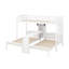 Lit superposé en bois avec bureau et tablettes de rangement, lit superposé triple 3 en 1 avec lampe de lecture à DEL-935423403