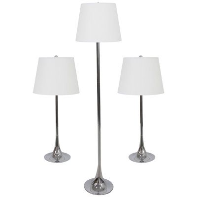 Modern Splendour 3-Piece Floor and Table Lamp Set