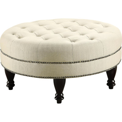 Inviting Oatmeal With Graceful Tufting Design And Dark Brown Legged System Traditional Beige Nailhead Trim For Primary Living Space