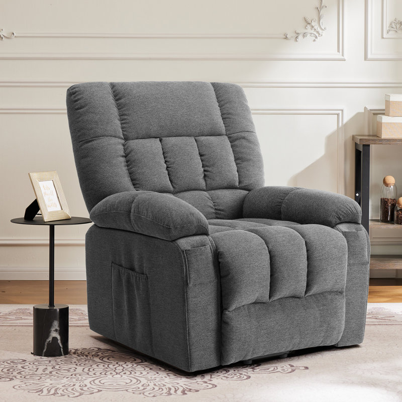 Alcina 39.3" Oversized Power Lift Assist Chair - Heated Massage Electric Recliner with Super Soft Padding & Storage Pockets, 2 Recliners