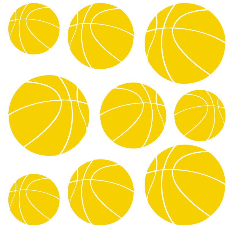 Décalcomanie murale baskets, Jaune clair, H 40 po x l 40 po x P 0,01 po