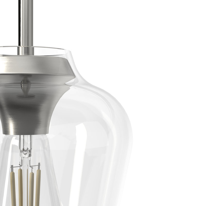 Vidria 1 - Light Single Jar Pendant, Brushed Nickel, Clear