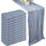 12 Pack 10Ft Cheesecloth Table Runner 35x120 Inch Boho Gauze Table Runner Rustic Cheese Cloth Long Table Runner