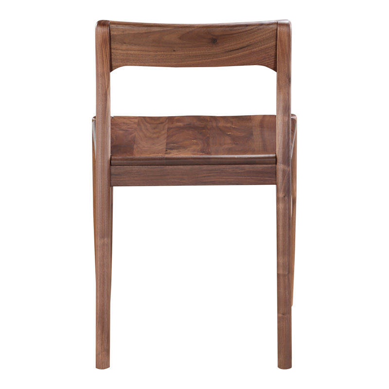 Krieger Solid Wood Slat Back Side Chair, Brown