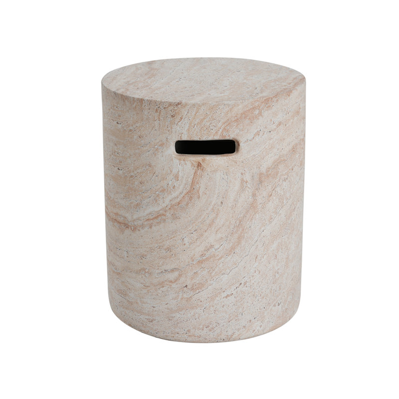 Outdoor/Indoor Lightweight Concrete Side Table With Side Handles