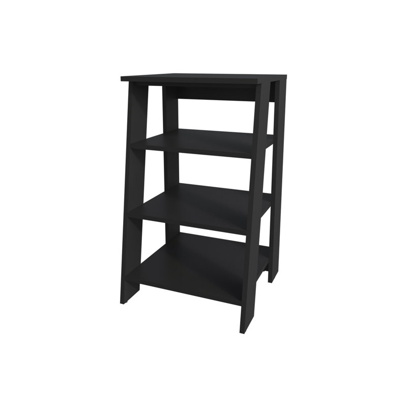 Rangement à 4 niveaux pour tablettes de salle de bain Bathbi, Noir